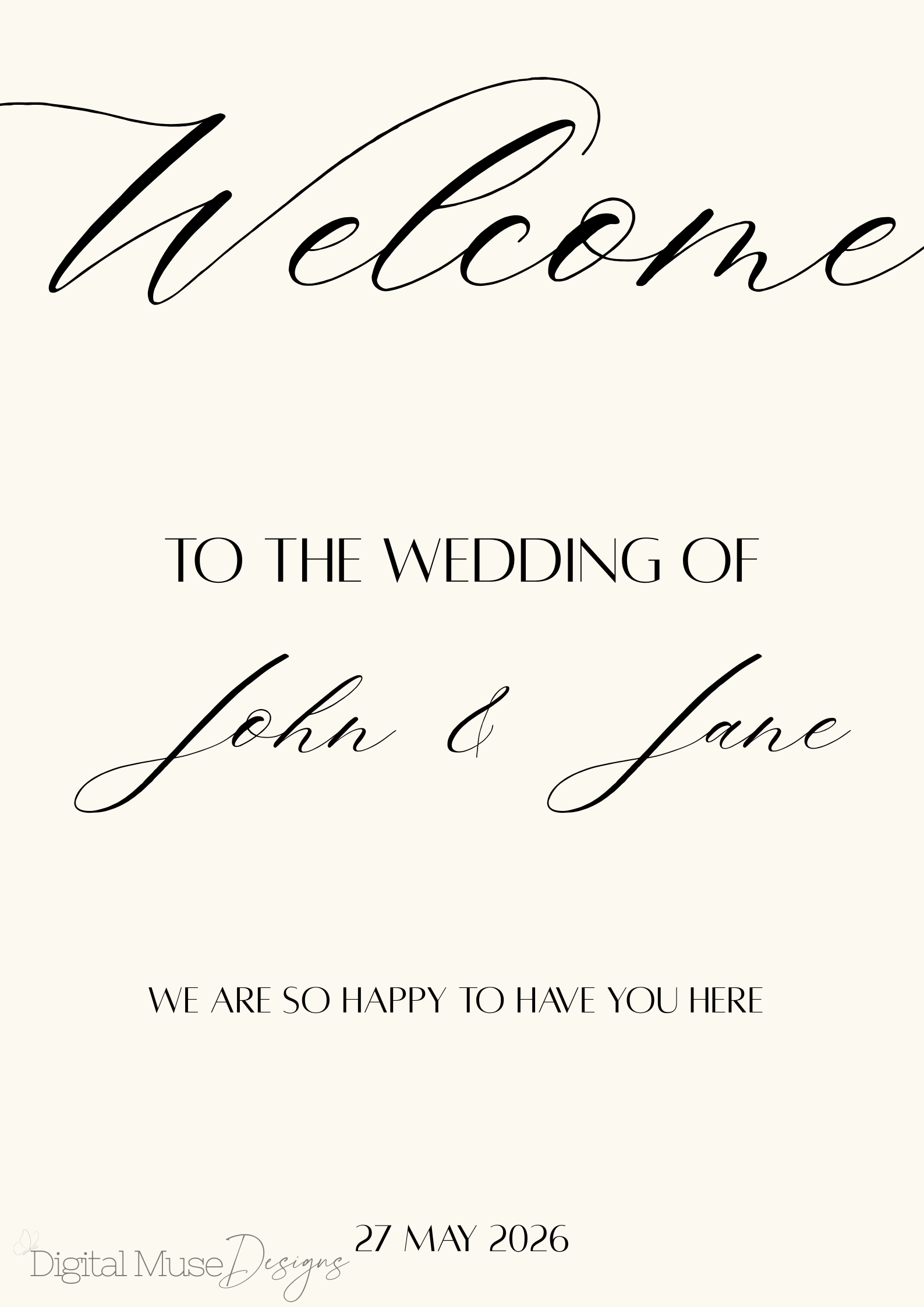 A2 Welcome To Our Wedding