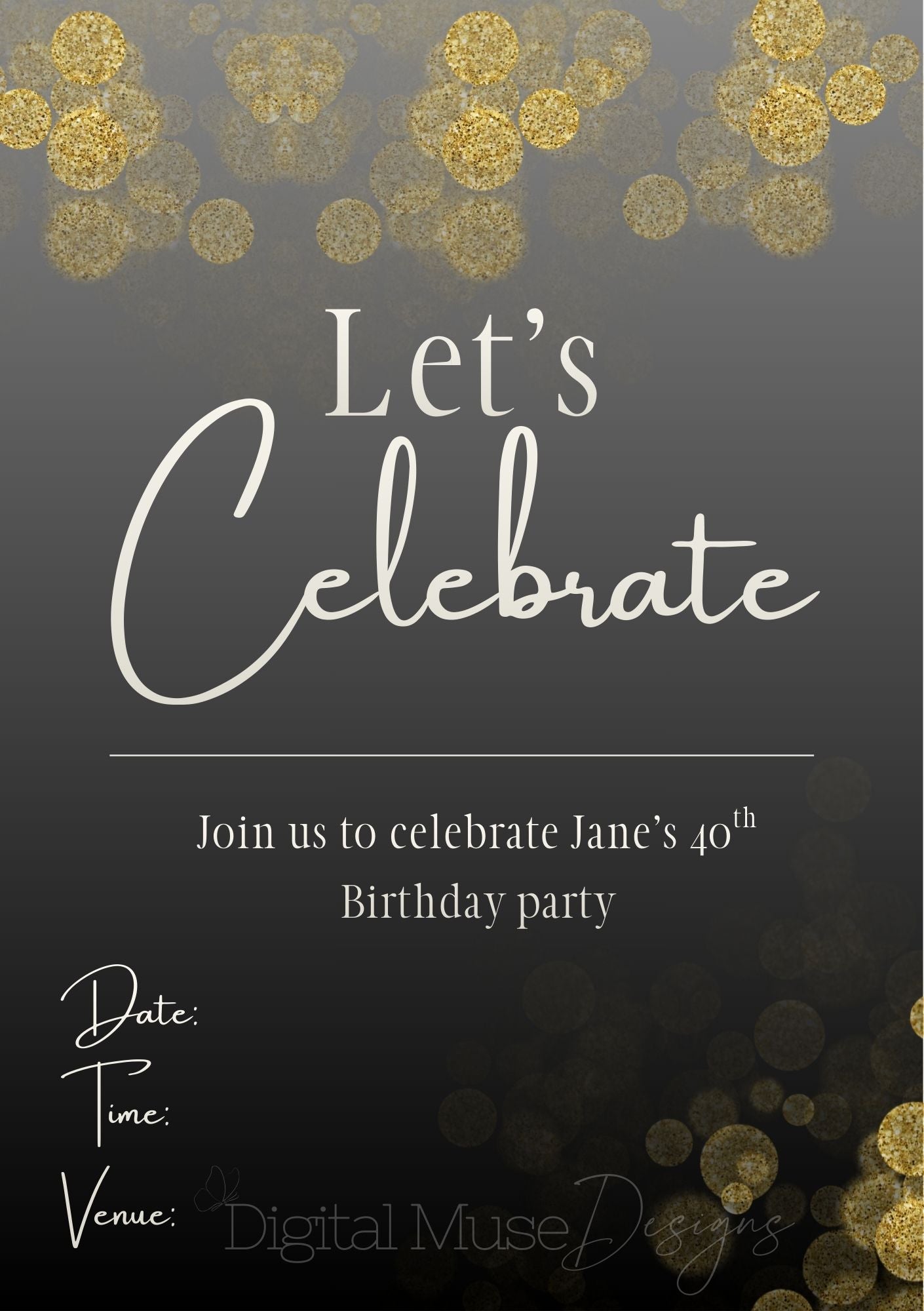 Let's Celebrate - Black & Gold